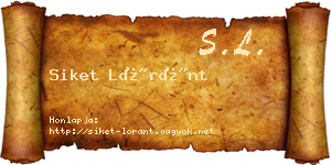 Siket Lóránt névjegykártya