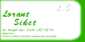 lorant siket business card